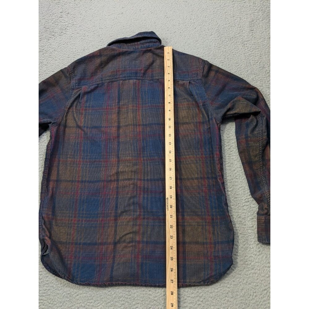Prana Corduroy Shirt Mens Medium Dooley Long Sleeve Button Multicolor Plaid - Picture 7 of 12